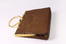 LOEWE tiny brown snakeskin clutch