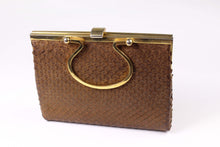 LOEWE tiny brown snakeskin clutch