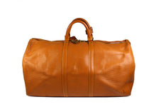 LOUIS VUITTON Keepall 55 Epi cognac brown leather travel bag