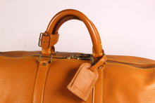 LOUIS VUITTON Keepall 55 Epi cognac brown leather travel bag