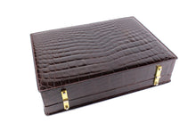 SCILPRA brown crocodile skin briefcase
