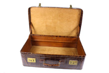 F. ROICH brown crocodile skin suitcase