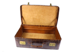 F. ROICH brown crocodile skin suitcase