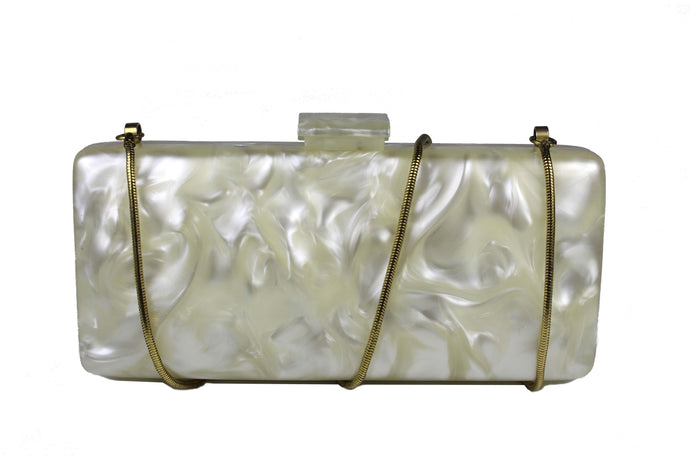 Marbre white vanity purse cluth
