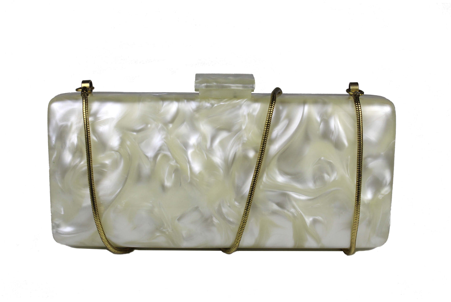 Marbre white vanity purse cluth