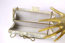 Marbre white vanity purse cluth