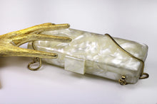 Marbre white vanity purse cluth