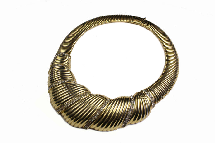 NINA RICCI tubogas clear rhinestone necklace