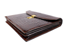 SCILPRA brown crocodrile skin executive briefcase