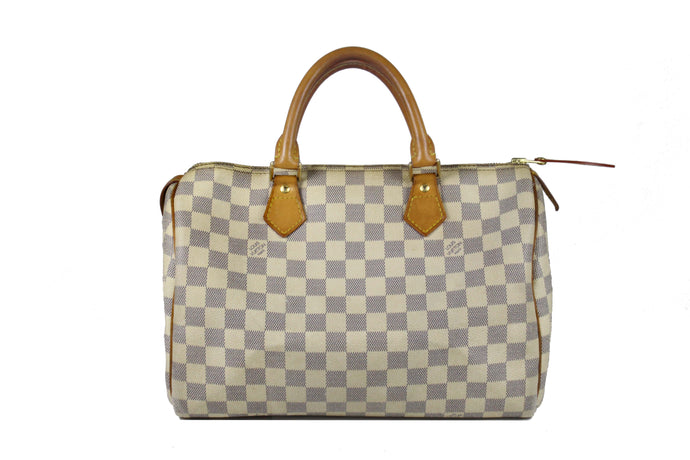 LOUIS VUITTON Speedy 30 Damier Azur canvas bag