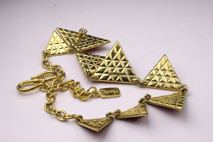 YVES SAINT LAURENT red resin triangle necklace