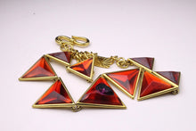 YVES SAINT LAURENT red resin triangle necklace