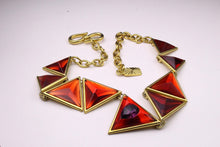 YVES SAINT LAURENT red resin triangle necklace