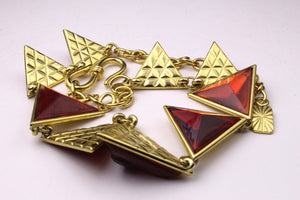 YVES SAINT LAURENT red resin triangle necklace