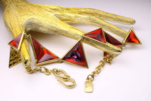 YVES SAINT LAURENT red resin triangle necklace