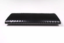 Rectangular black snakeskin clutch purse