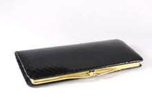 Rectangular black snakeskin clutch purse