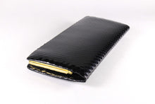 Rectangular black snakeskin clutch purse