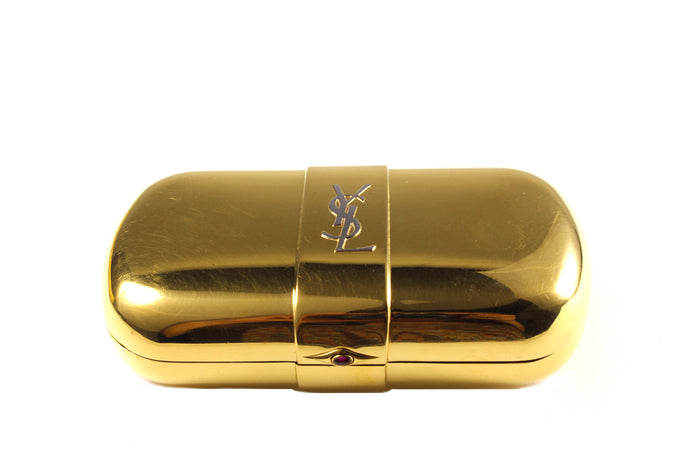 Yves Saint Laurent gold plated minaudière