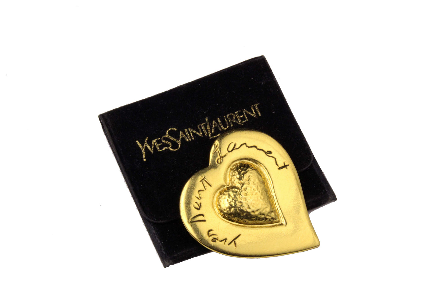 YVES SAINT LAURENT heart brooch