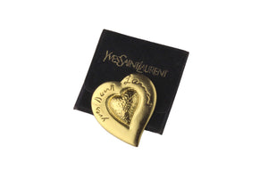 YVES SAINT LAURENT heart brooch