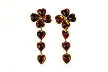 YVES SAINT LAURENT clover heart dangle earrings