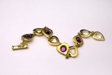 YVES SAINT LAURENT hearts cabochons link bracelet