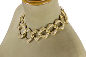 YVES SAINT LAURENT chunky chain rhinestones necklace