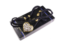 YVES SAINT LAURENT clear rhinestone heart belt