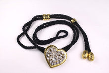 YVES SAINT LAURENT clear rhinestone heart belt