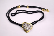 YVES SAINT LAURENT clear rhinestone heart belt