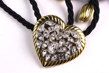 YVES SAINT LAURENT clear rhinestone heart belt