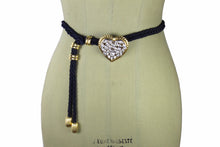 YVES SAINT LAURENT clear rhinestone heart belt