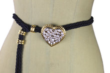YVES SAINT LAURENT clear rhinestone heart belt