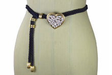 YVES SAINT LAURENT clear rhinestone heart belt