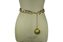 YVES SAINT LAURENT link chain fosil charm belt