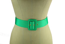 YVES SAINT LAURENT green ribbed fabric belt