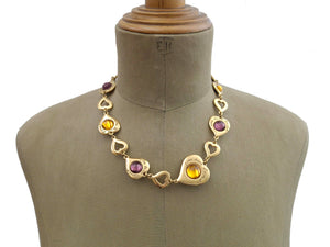 YVES SAINT LAURENT Hearts Cabochons Necklace