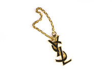 YVES SAINT LAURENT logo key-ring bag charm