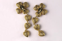 YVES SAINT LAURENT clover heart dangle earrings