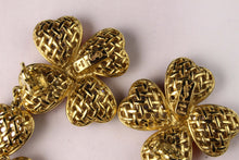 YVES SAINT LAURENT clover heart dangle earrings