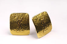 YVES SAINT LAURENT rectangular Logo earrings