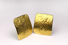 YVES SAINT LAURENT rectangular Logo earrings
