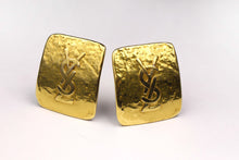 YVES SAINT LAURENT rectangular Logo earrings