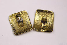 YVES SAINT LAURENT rectangular Logo earrings