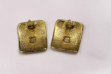 YVES SAINT LAURENT rectangular Logo earrings