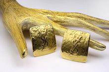 YVES SAINT LAURENT rectangular Logo earrings
