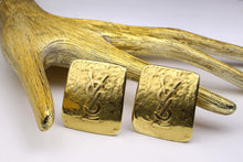 YVES SAINT LAURENT rectangular Logo earrings