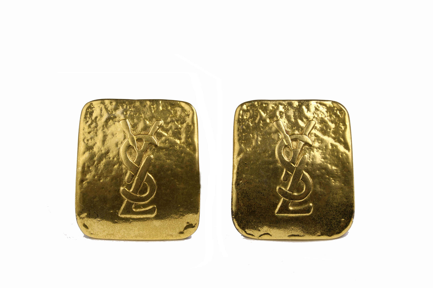 YVES SAINT LAURENT rectangular Logo earrings