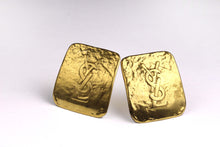 YVES SAINT LAURENT rectangular Logo earrings